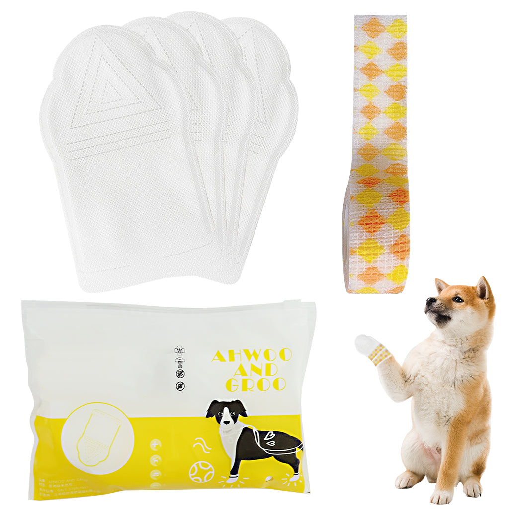 Qpets 20Pcs Small Dogs Walking Shoes Water Resistant Lining Design Non-woven Dog Boots Easy-tie Bandage Pet Palm Sleeve Cover for Walking Outdoor Shoes for Small Dogs, Puppys-Size S Qpets 20Pcs Small Dogs Walking Shoes Water Resistant Lining Design Non-woven Dog Boots Easy-tie Bandage Pet Palm Sleeve Cover for Walking Outdoor Shoes for Small Dogs, Puppys-Size S